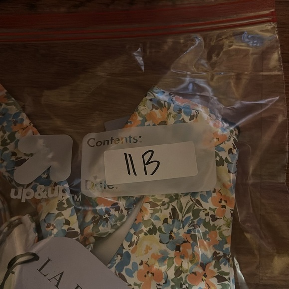 La Porte Floral Bikini Set Blue Orange Medium NWT sexy high cut swimwear - Picture 5 of 5